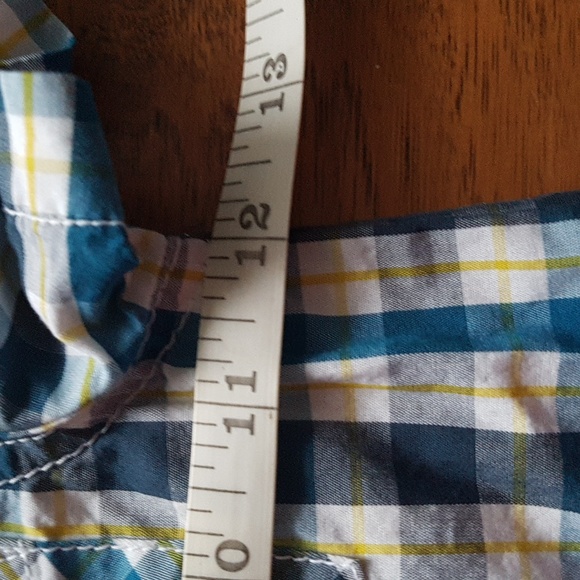 Tommy Bahama Cotton Blue White Yellow Check Button Down Shirt Boys Sz 18 Months - Picture 7 of 16